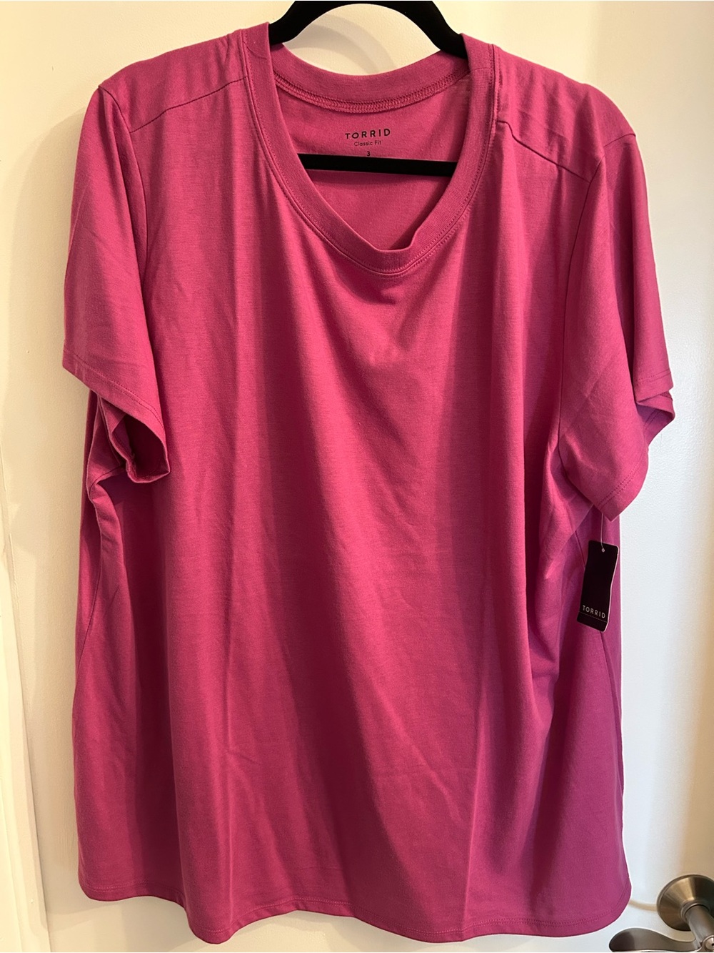 torrid Hot Pink Short Sleeve Crew Neck Tee